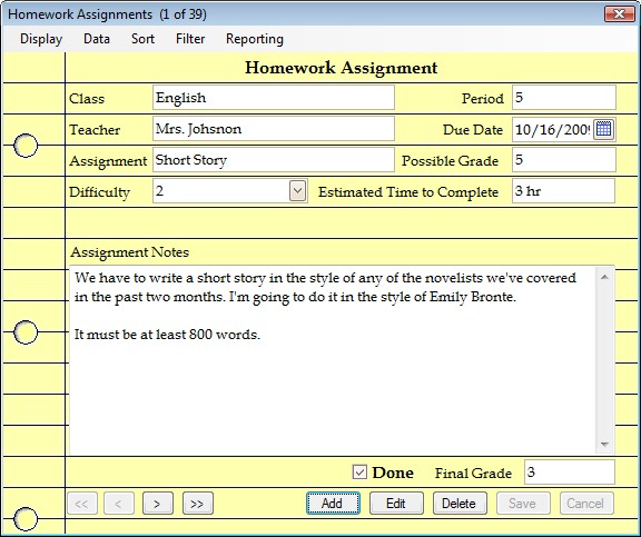 Assignments homework